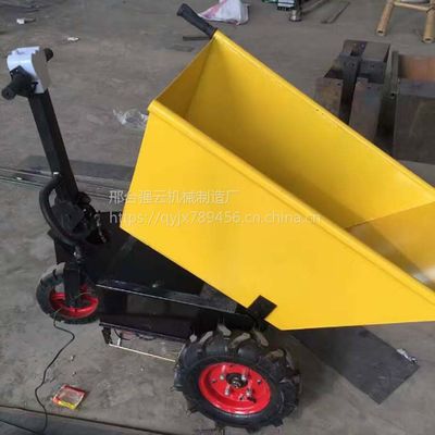 工地手推電動三輪車小型農用工具車拉磚實心輪胎小推車